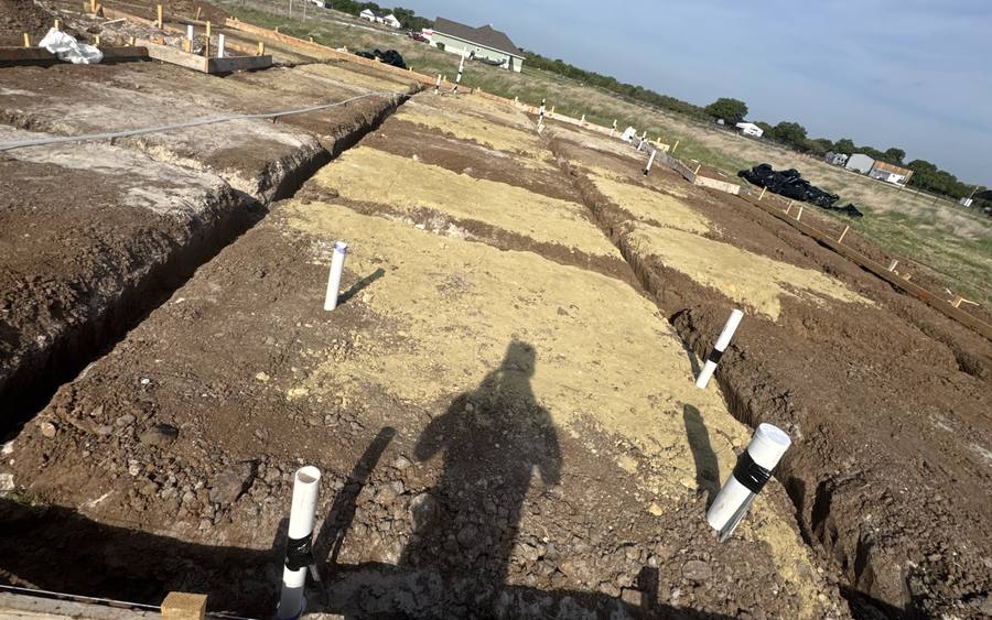 Ground rough in and capped off before the pour